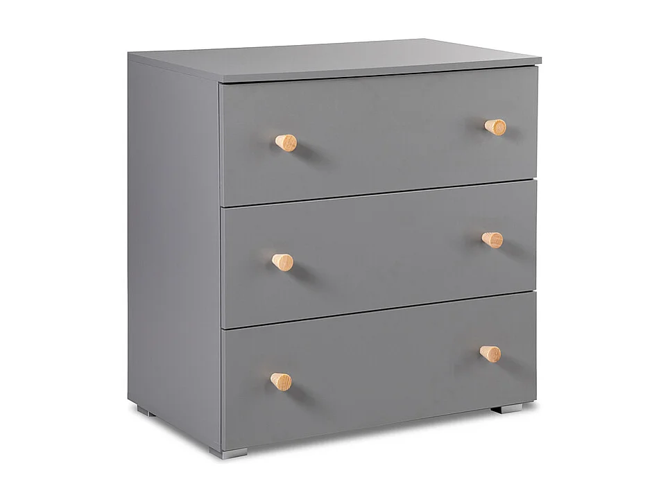 Chambre complète lit bébé - commode à langer et armoire Littlesky by Klups Pauline Gris