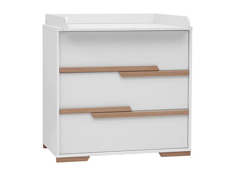 Chambre complète lit bébé évolutif - commode à langer - armoire Snap Blanc et bois