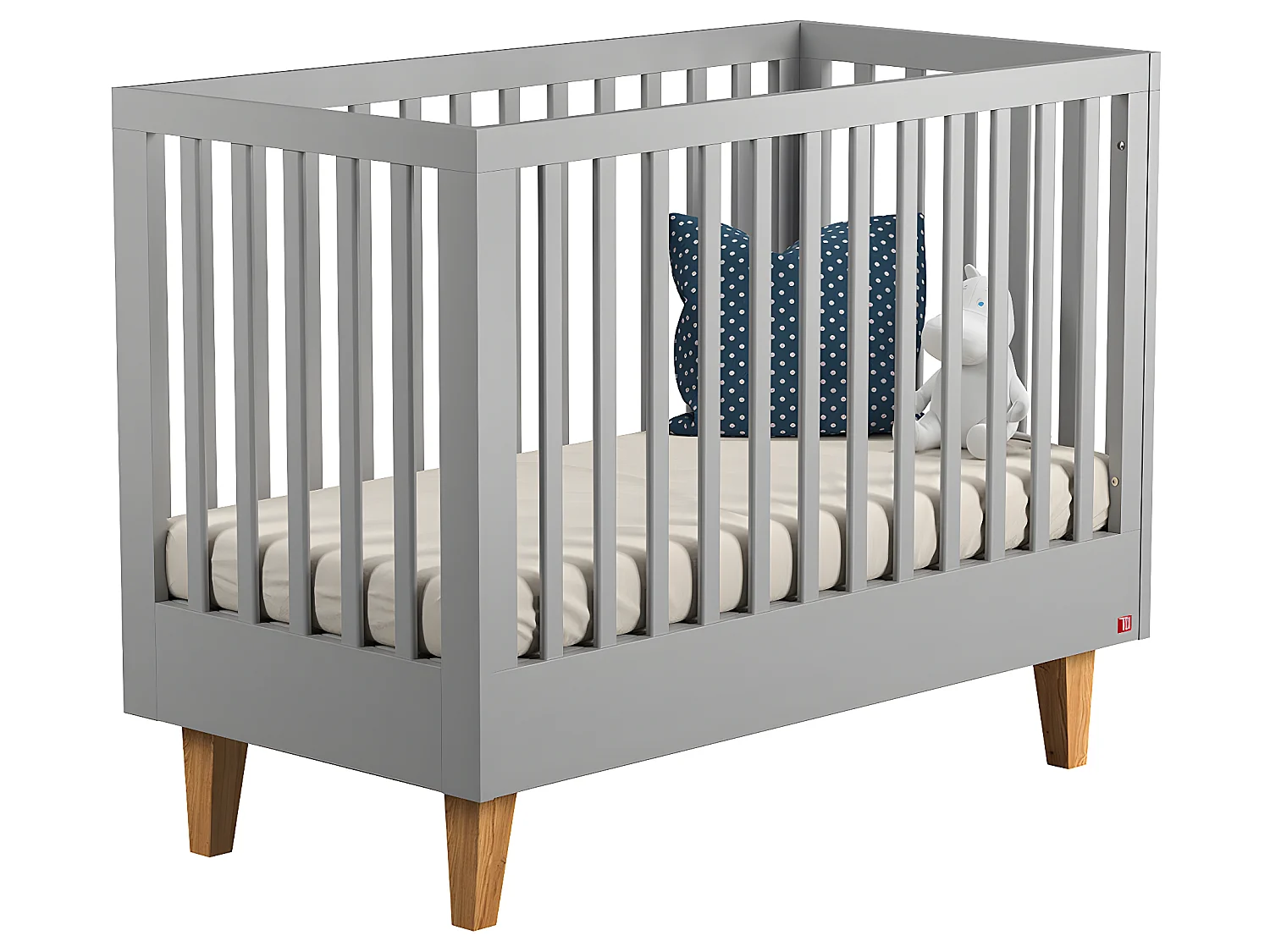 Lit bébé et Commode à langer Lounge Gris