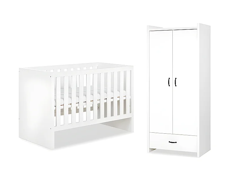 Lit bébé et Amoire LittleSky by Klups Amelia White Blanc