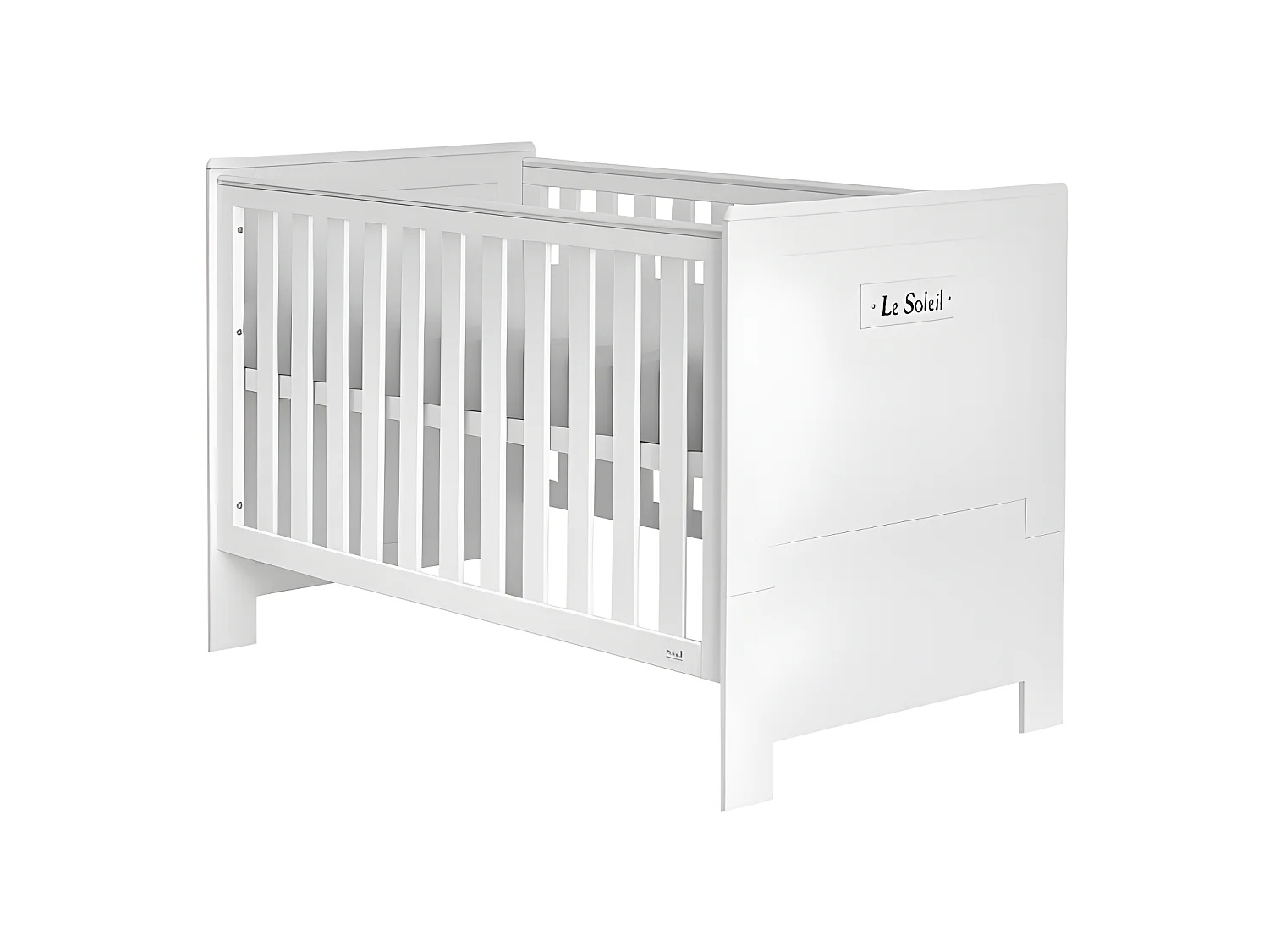 Lit bébé évolutif et Commode à langer Marsylia MDF Blanc