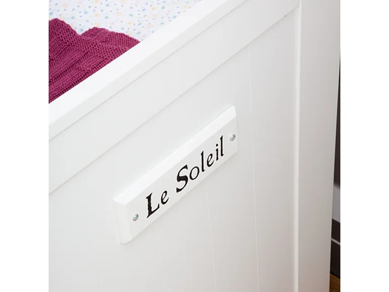 Lit bébé évolutif et Commode à langer Marsylia MDF Blanc