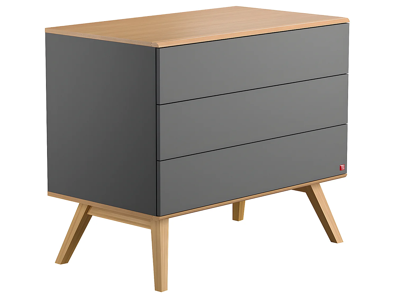 Chambre complète lit bébé évolutif - commode à langer - armoire Nature Gris