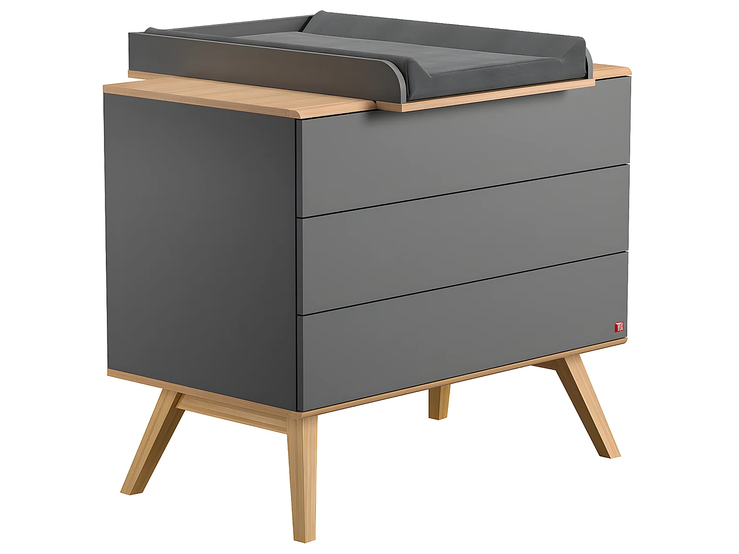 Chambre complète lit bébé évolutif - commode à langer - armoire Nature Gris