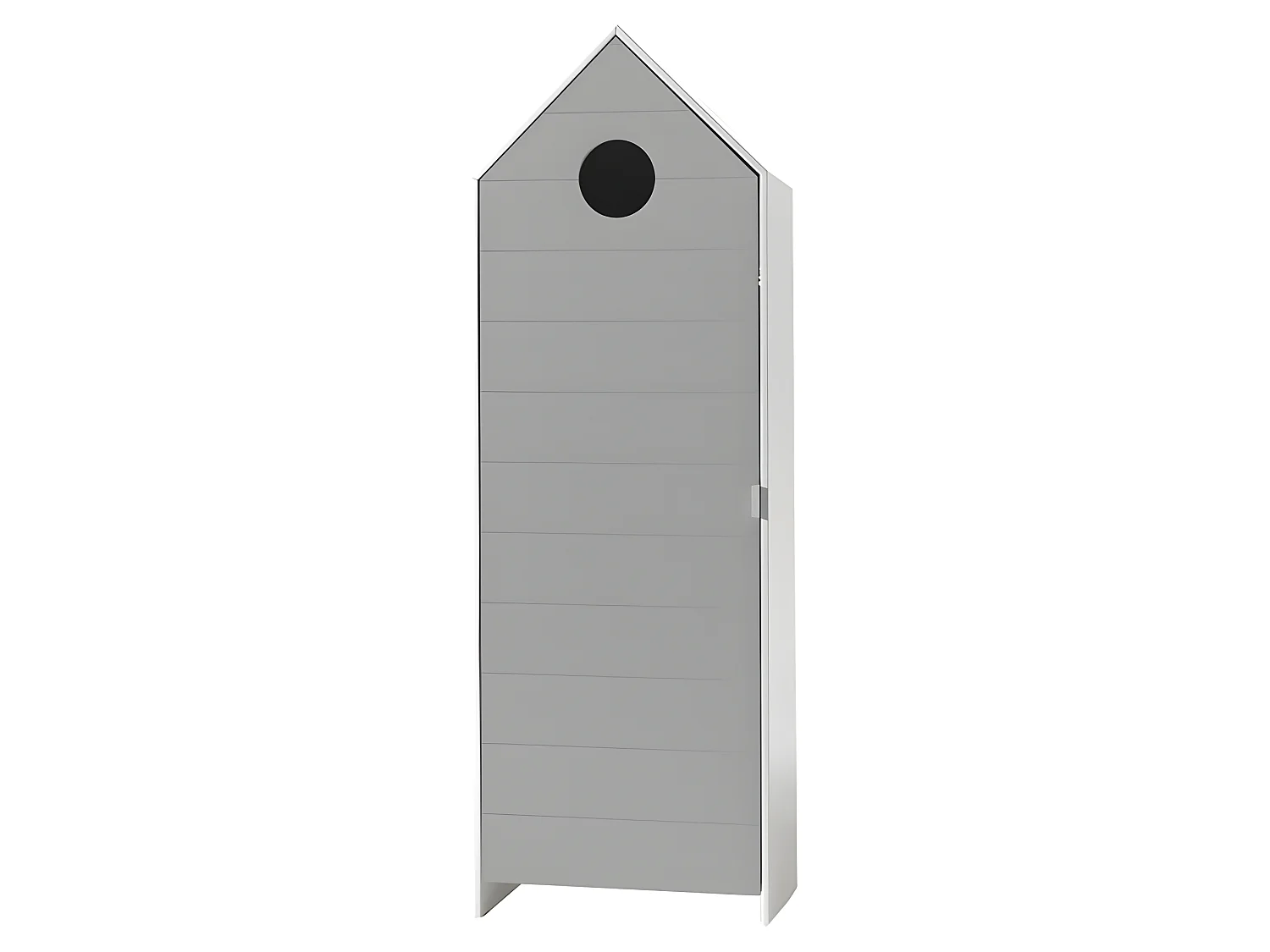 Pack - Lit Cabane Enfant & Armoire "Casami" Blanc & Gris