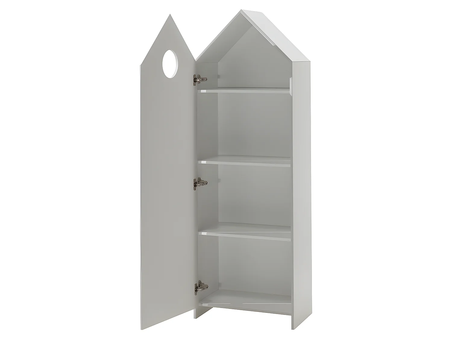 Pack - Lit Cabane Enfant & Armoire "Casami" Blanc & Gris