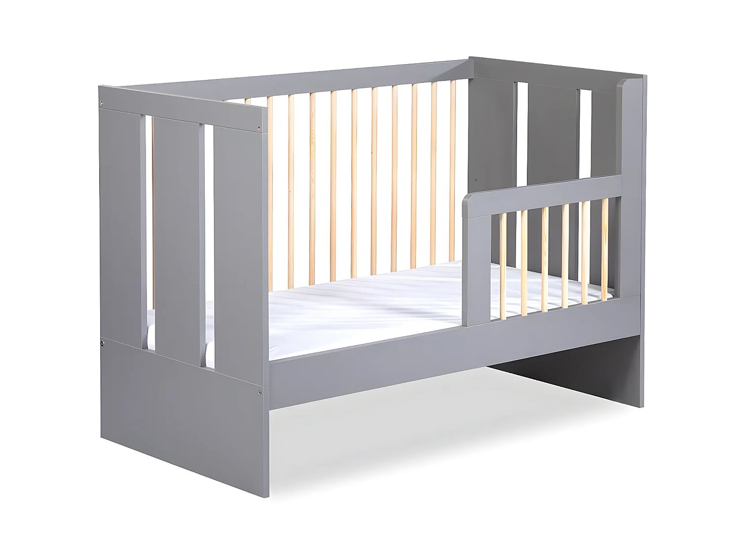 Lit bébé et armoire 2 portes 2 tiroirs Littlesky by Klups Pauline Gris