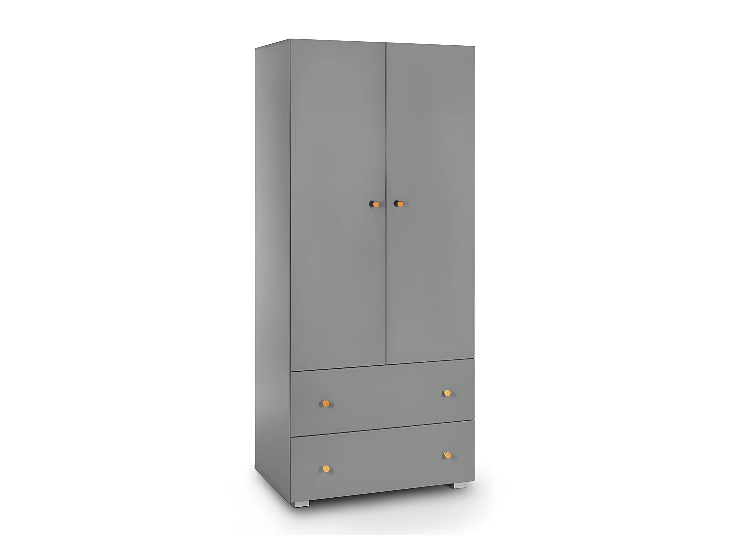 Lit bébé et armoire 2 portes 2 tiroirs Littlesky by Klups Pauline Gris