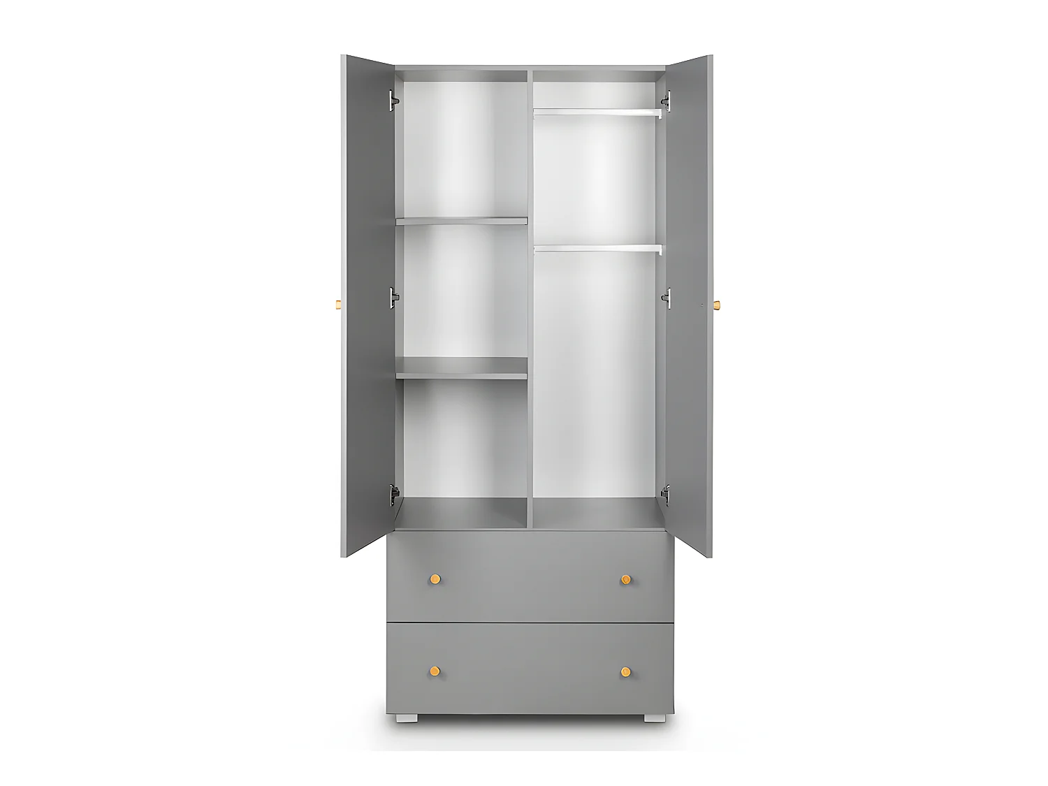 Lit bébé et armoire 2 portes 2 tiroirs Littlesky by Klups Pauline Gris