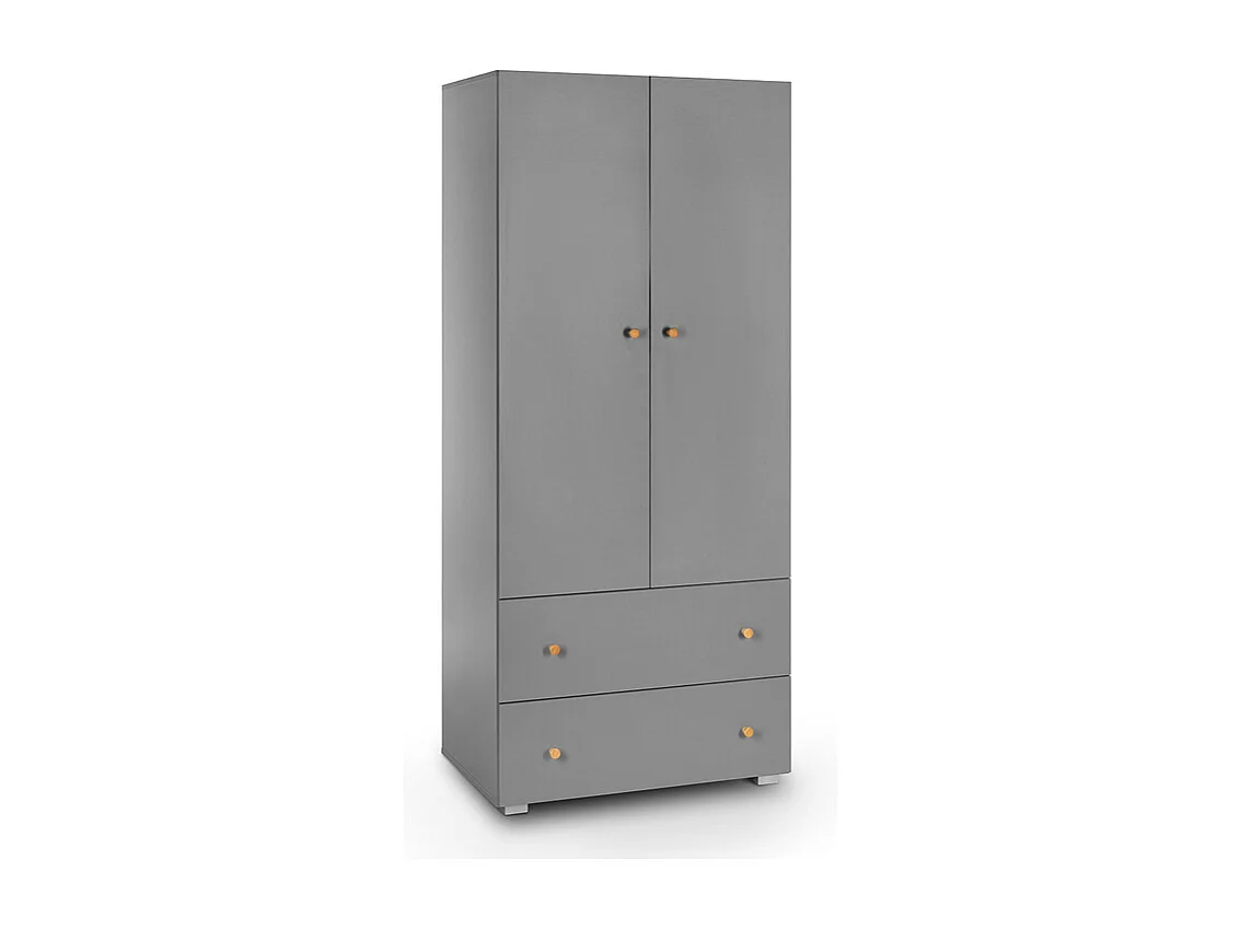 Lit bébé et armoire 2 portes 2 tiroirs Littlesky by Klups Pauline Gris