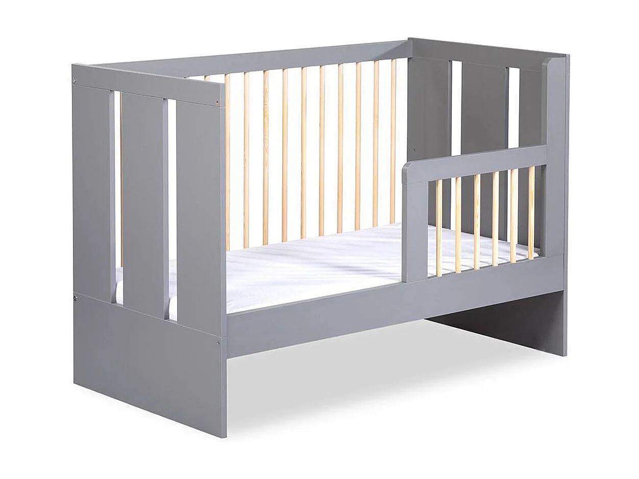 Lit bébé et armoire 2 portes 2 tiroirs Littlesky by Klups Pauline Gris