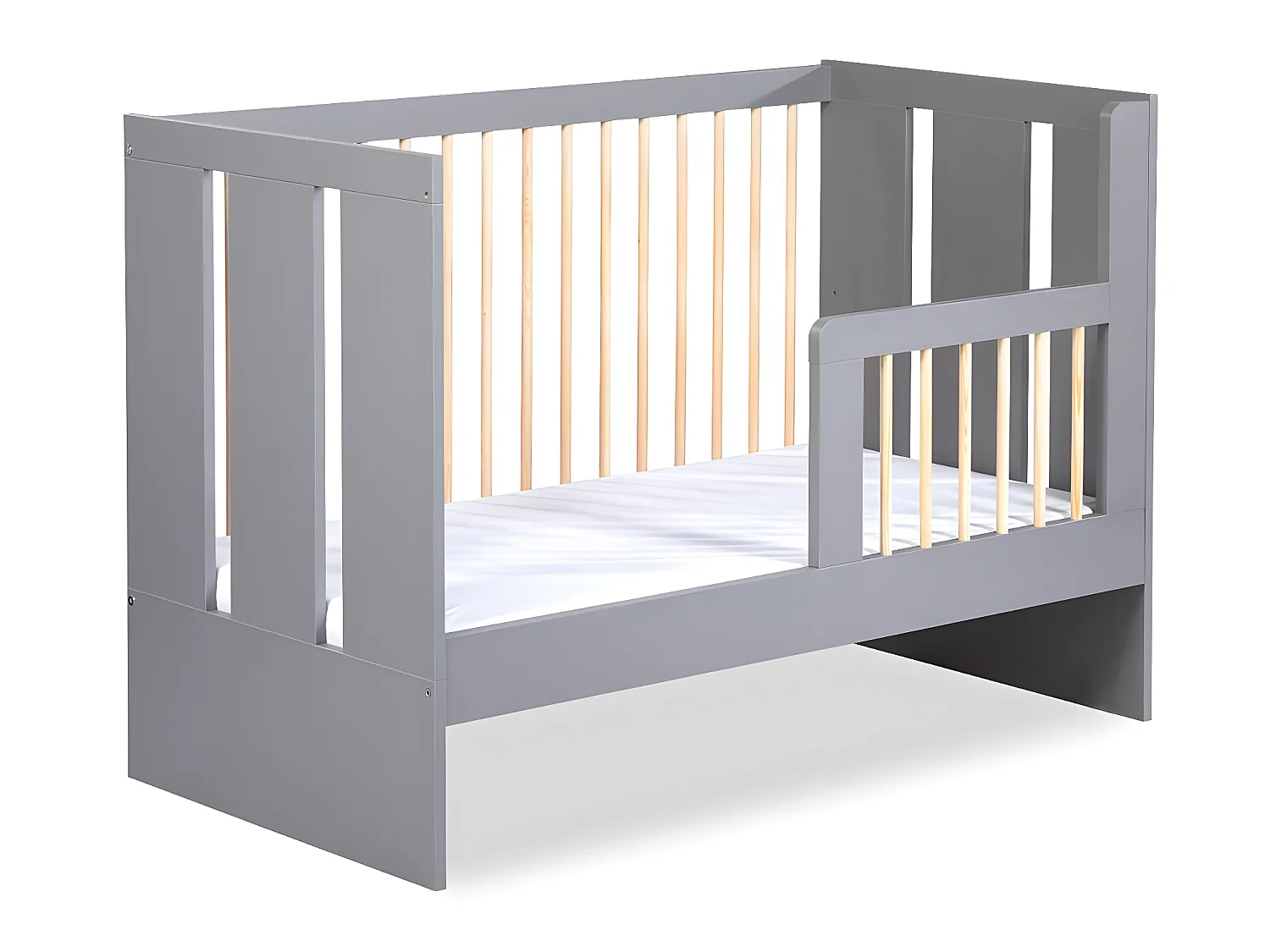 Lit bébé et armoire 2 portes 2 tiroirs Littlesky by Klups Pauline Gris
