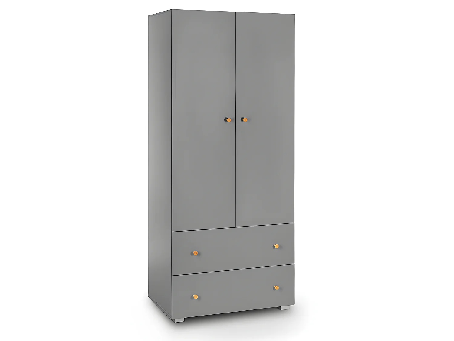 Lit bébé et armoire 2 portes 2 tiroirs Littlesky by Klups Pauline Gris