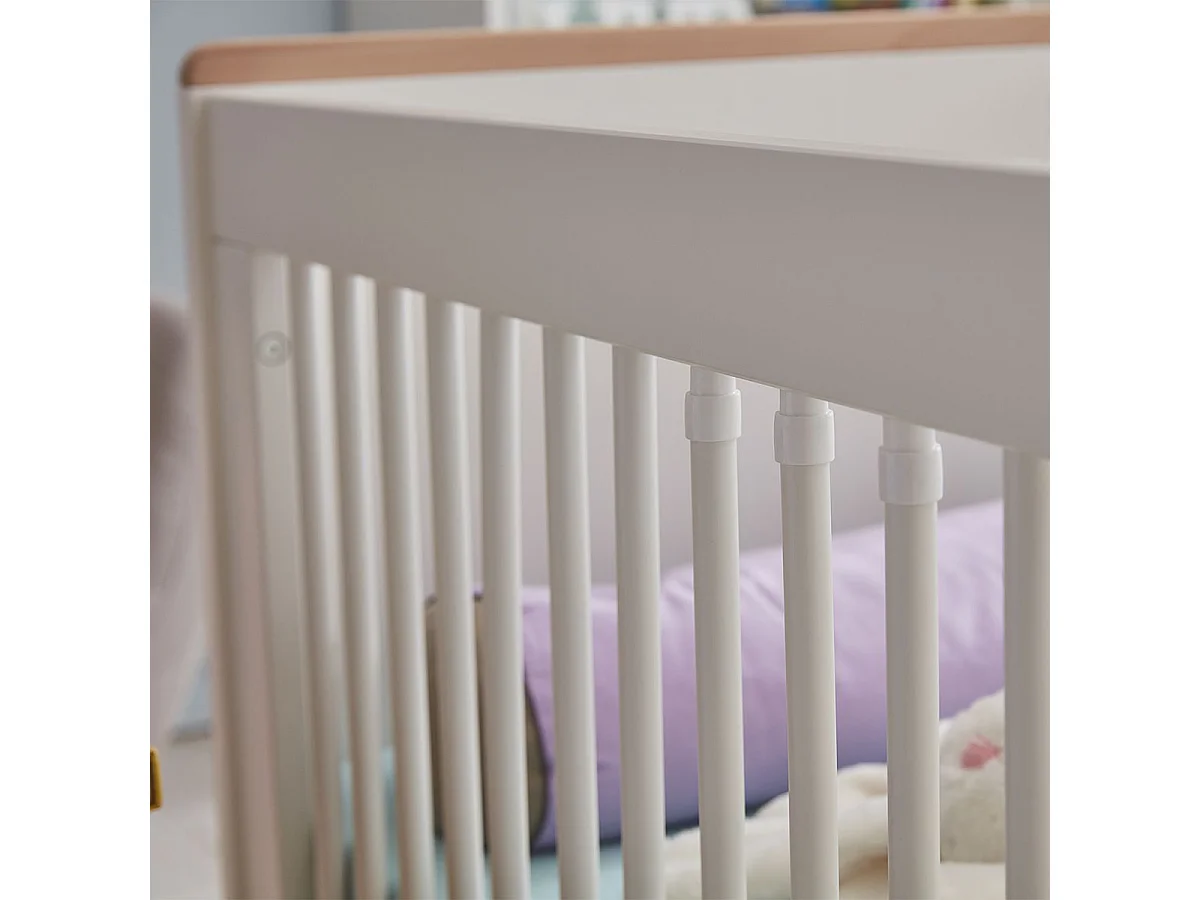 Lit bébé évolutif et Armoire Snap Blanc et bois
