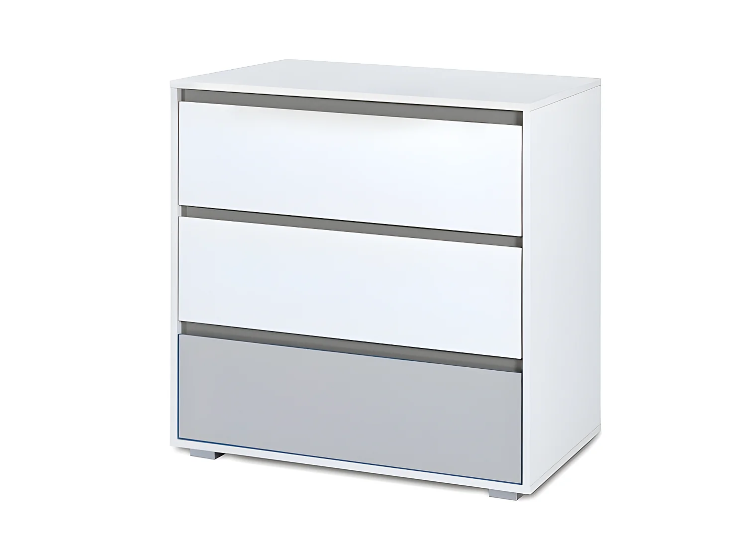 Chambre complète lit bébé - commode à langer - armoire 3 portes LittleSky by Klups Dalia - Blanc