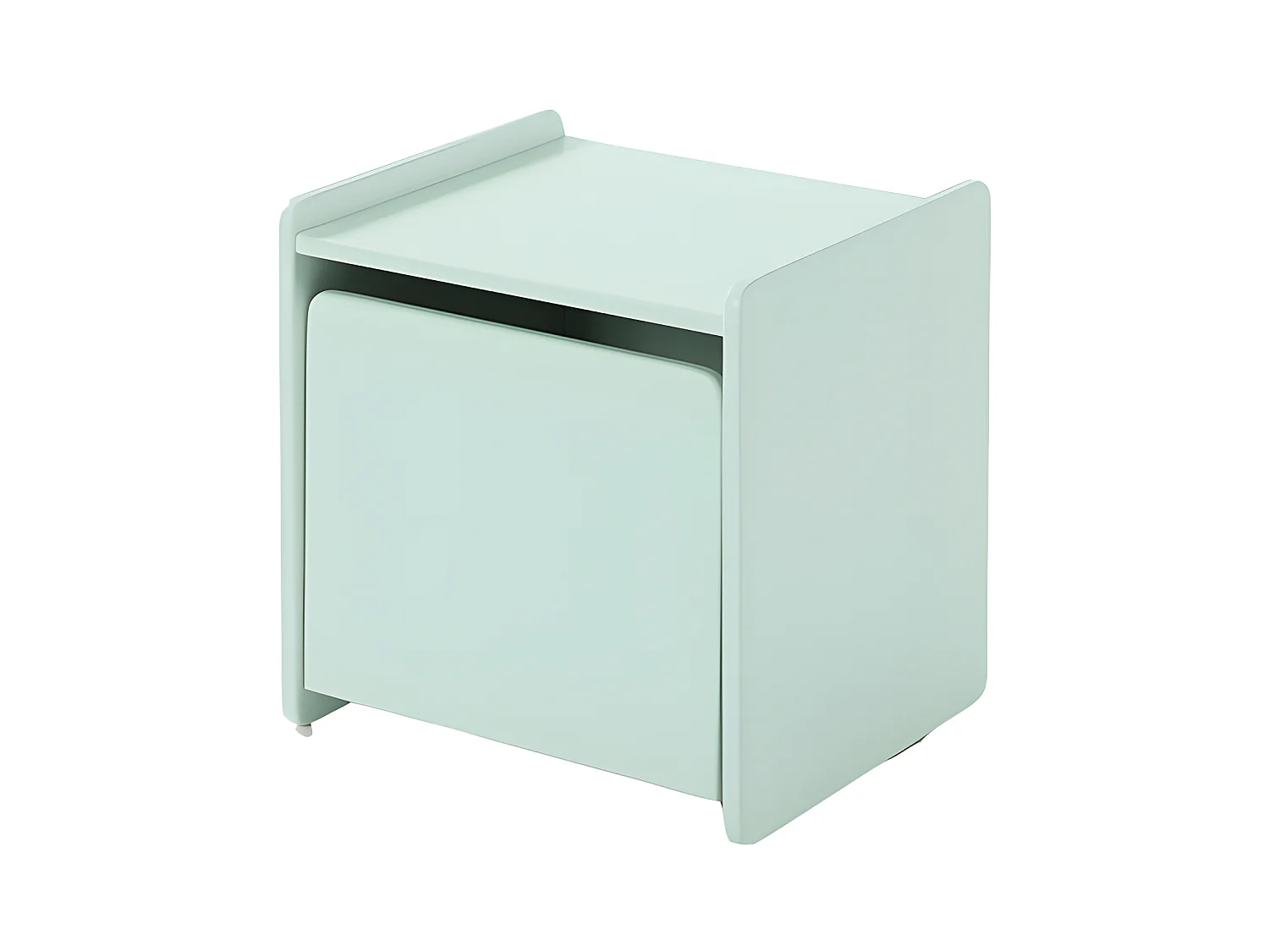 Pack - Lit Enfant, Chevet & Coffre "Kiddy" 90x200cm Vert Menthe