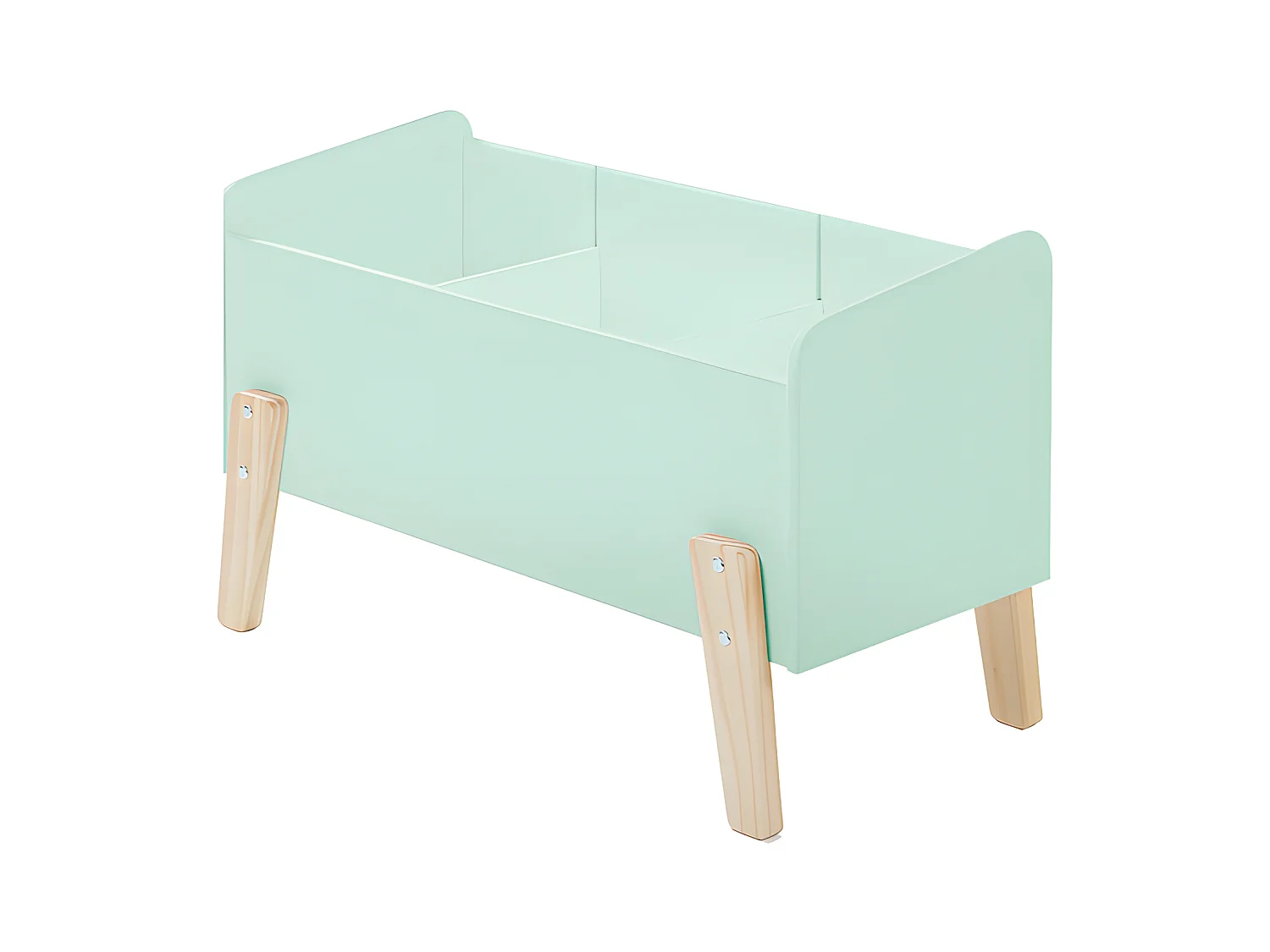 Pack - Lit Enfant, Chevet & Coffre "Kiddy" 90x200cm Vert Menthe