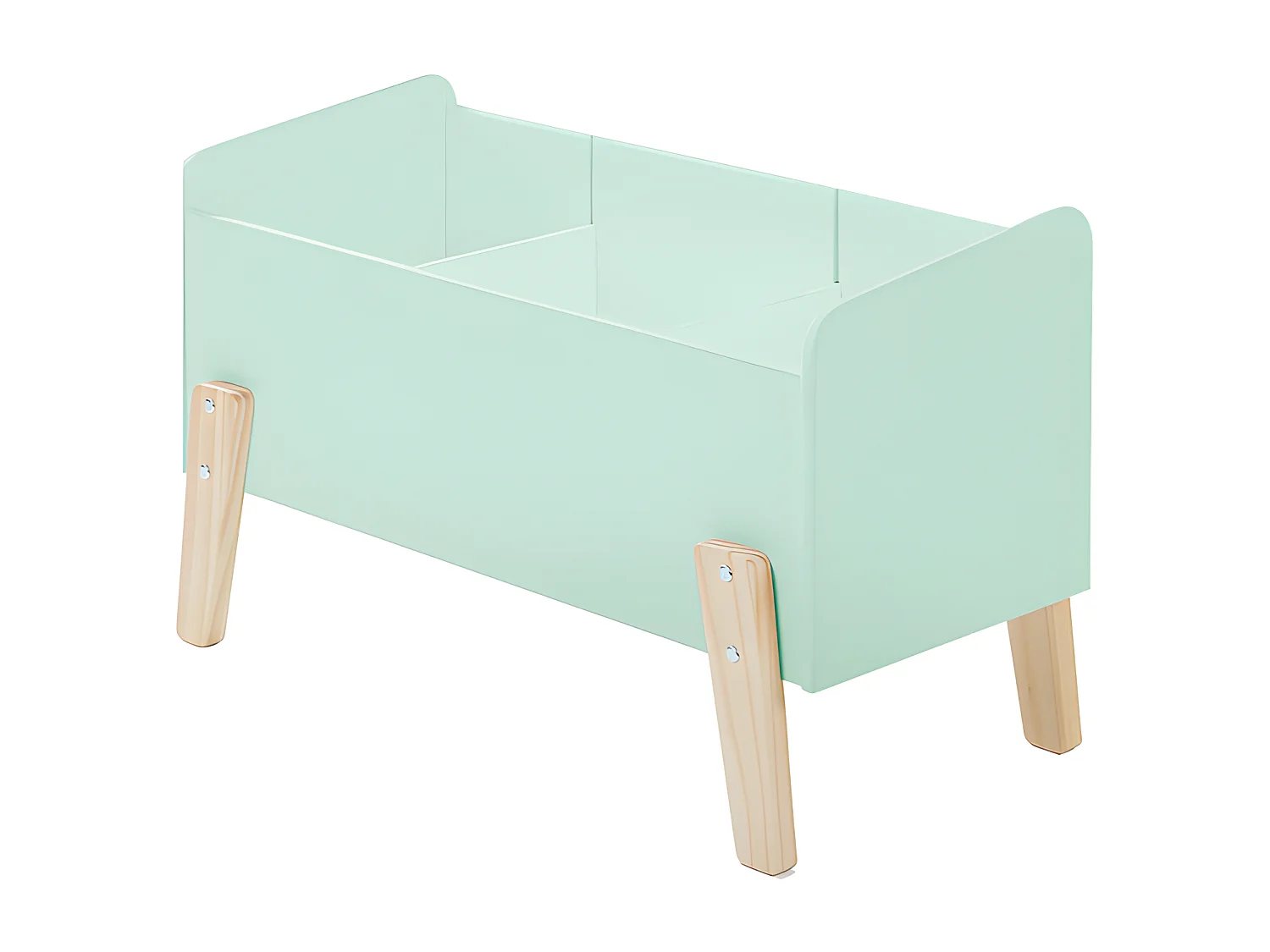 Pack - Lit Enfant, Chevet & Coffre "Kiddy" 90x200cm Vert Menthe