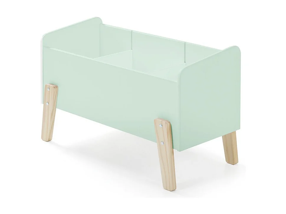 Pack - Lit Enfant, Chevet & Coffre "Kiddy" 90x200cm Vert Menthe