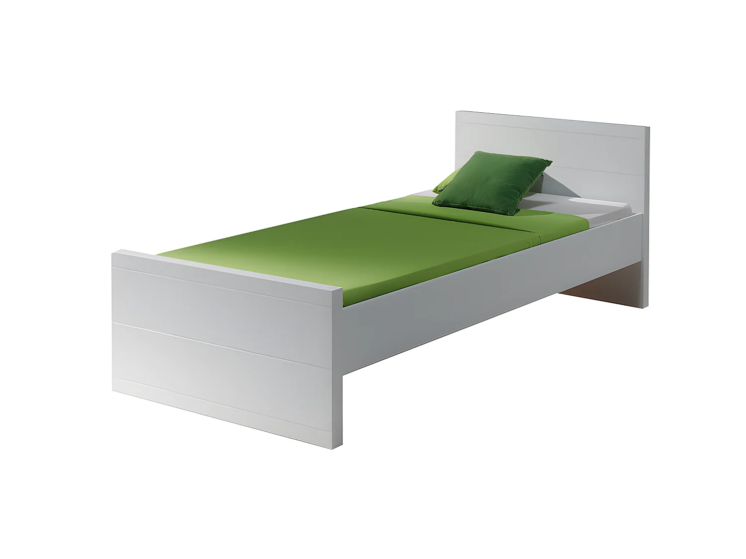 Pack - Lit Enfant, Chevet, Armoire & Bureau "Lara" 90x200cm Blanc