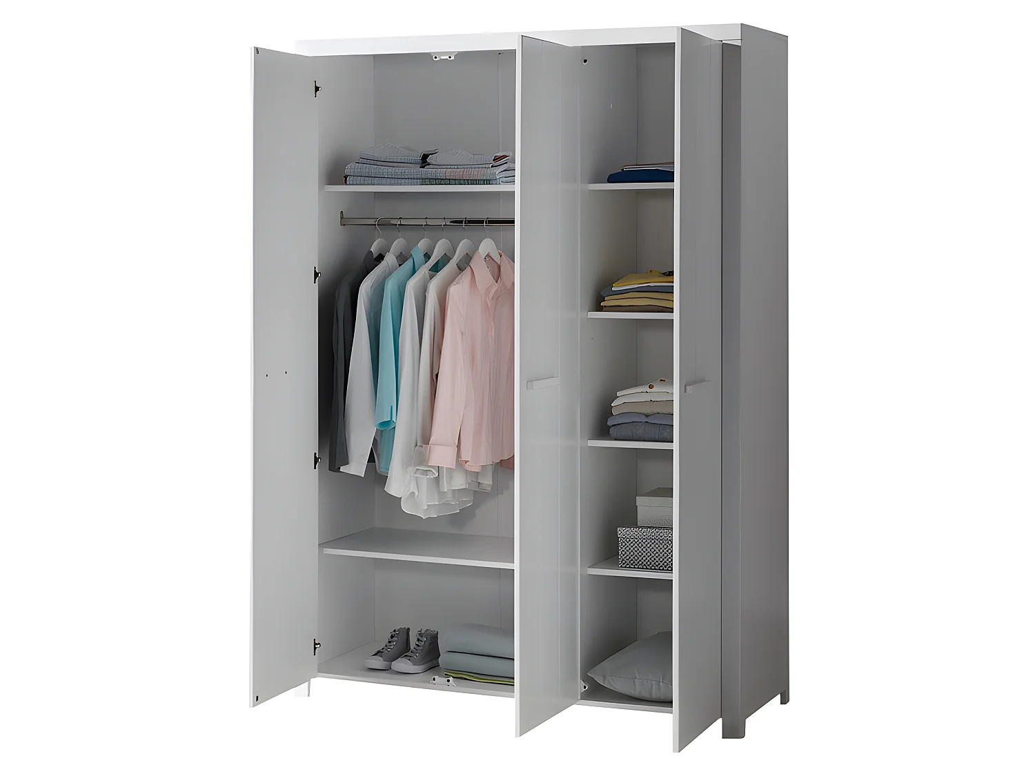 Pack - Lit Bébé 60x120cm, Commode & Armoire "Erik" Blanc