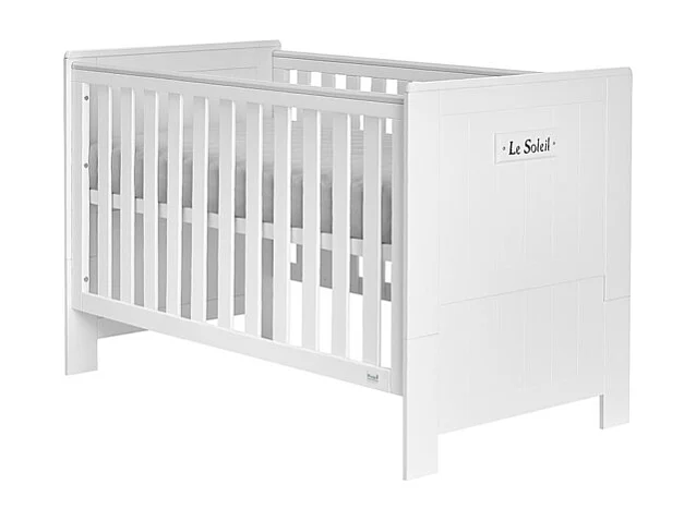 Lit bébé évolutif et Armoire Marsylia MDF Blanc