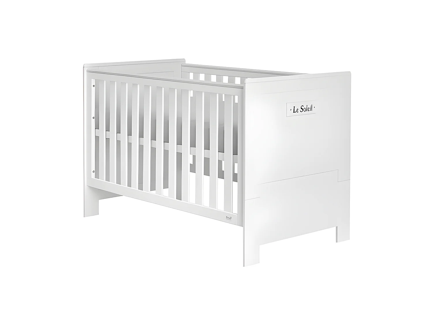 Chambre complète lit bébé évolutif - commode à langer - armoire Marsylia MDF Blanc