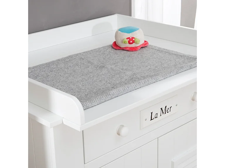 Chambre complète lit bébé évolutif - commode à langer - armoire Marsylia MDF Blanc