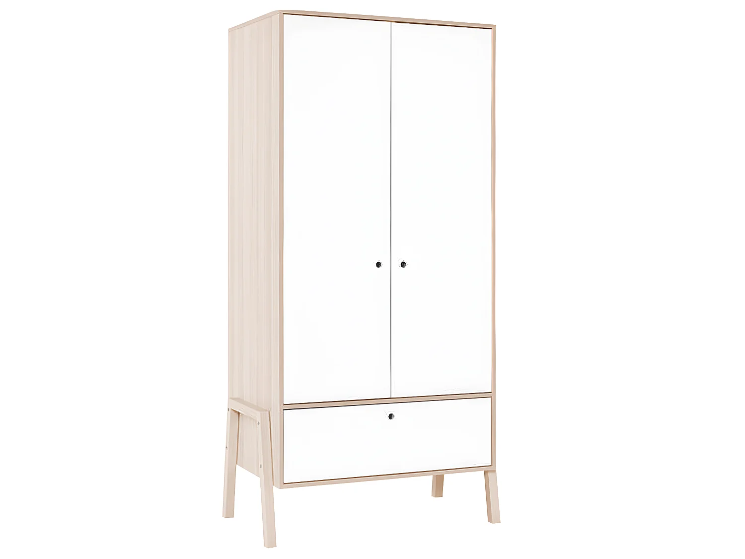 Lit bébé évolutif et Armoire Spot Blanc