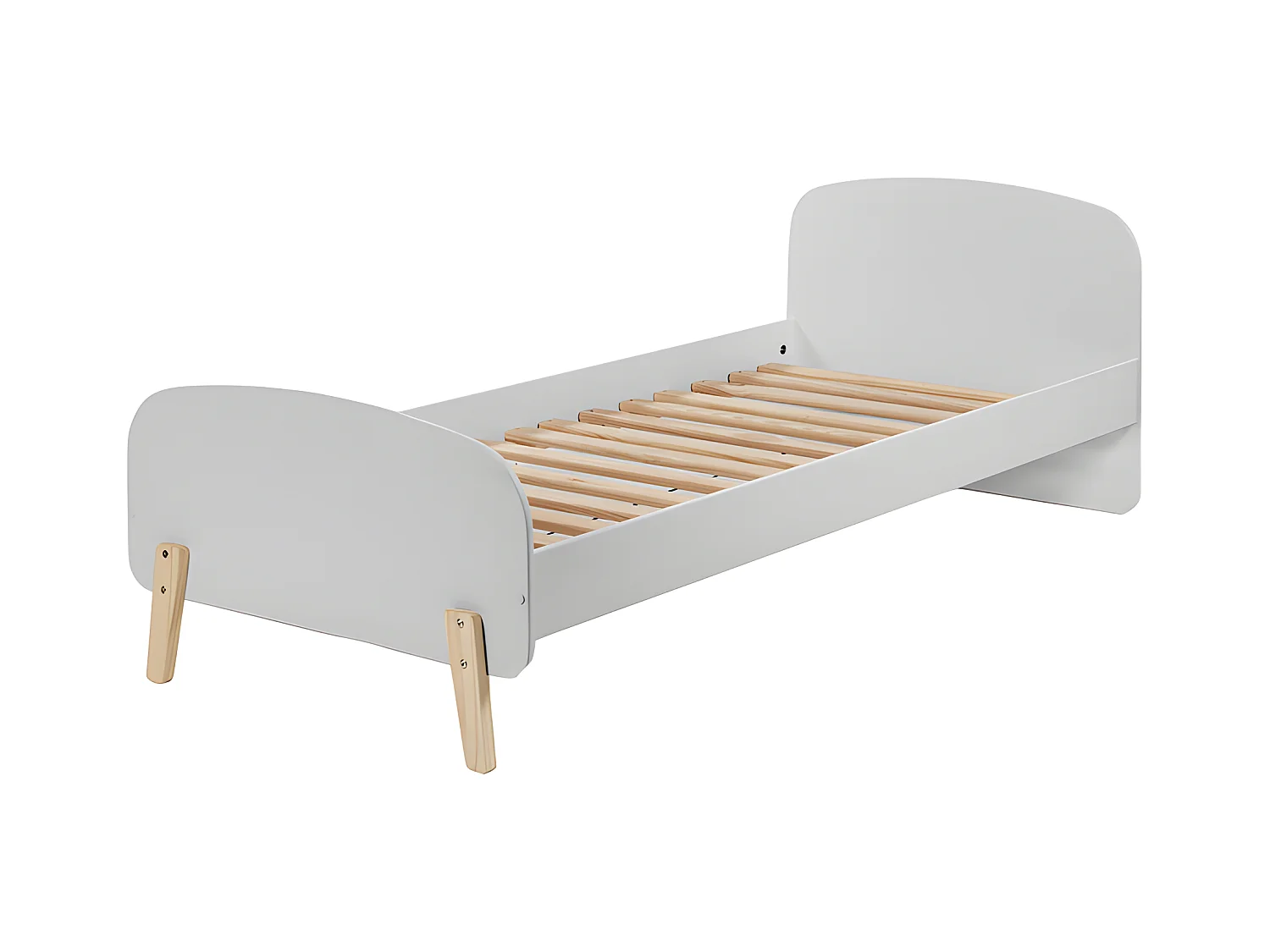 Pack - Lit Enfant & Chevet "Kiddy" 90x200cm Blanc