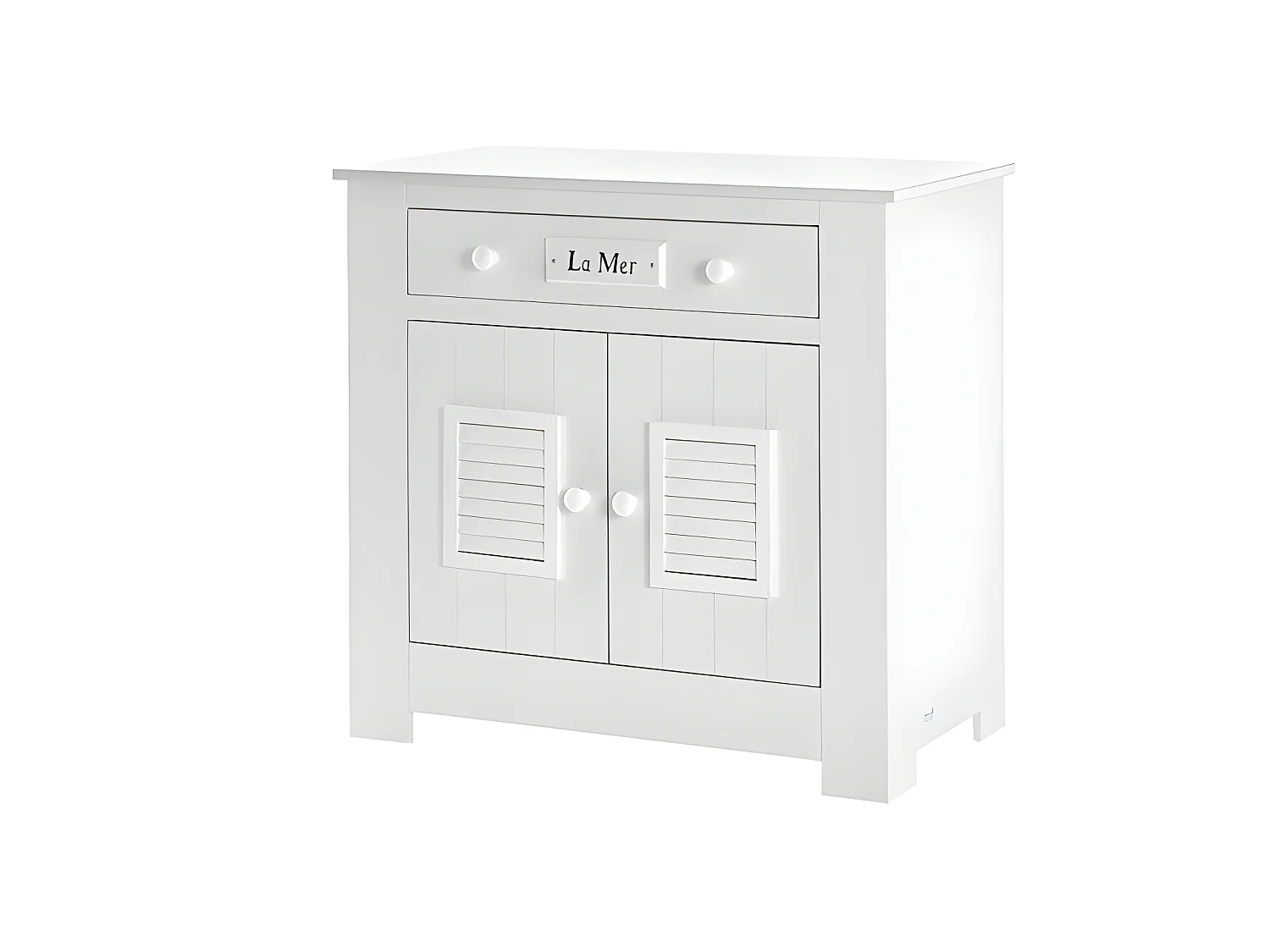 Lit bébé et Commode à langer Marsylia MDF Blanc