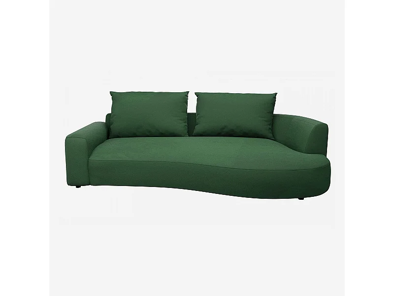 Habitat - Canapé d'angle droit de forme organique en velours - Vert émeraude  - Catane
