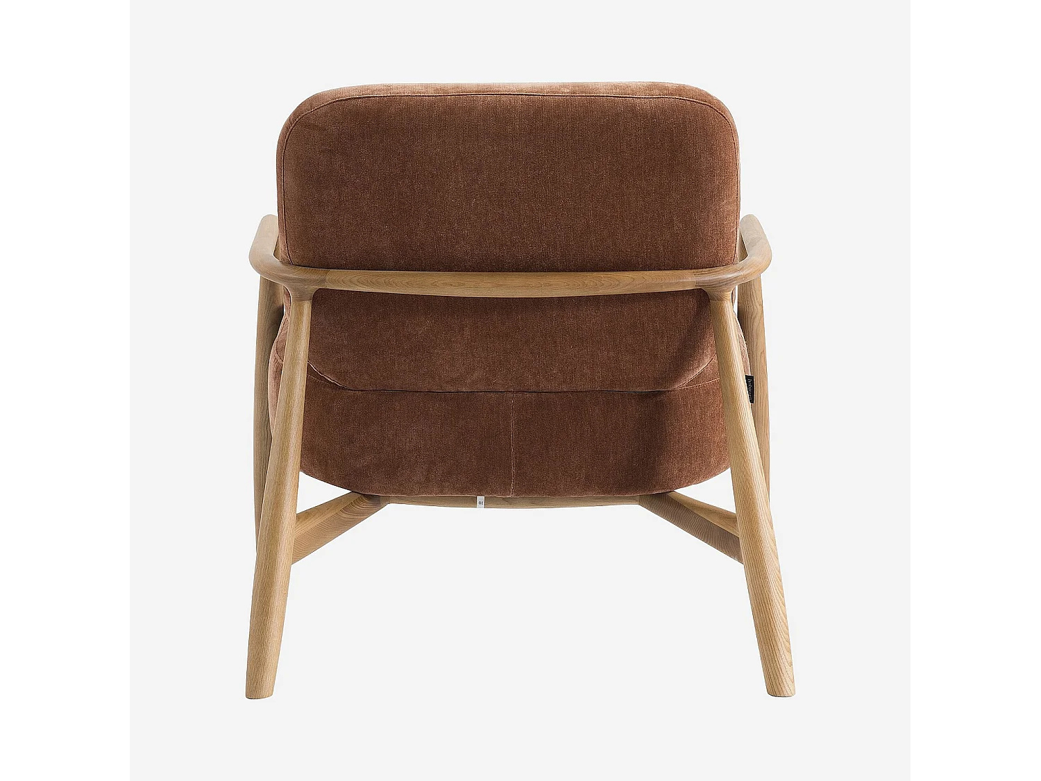 Habitat - Fauteuil en tissu et bois massif - Marron cuivré - Velika