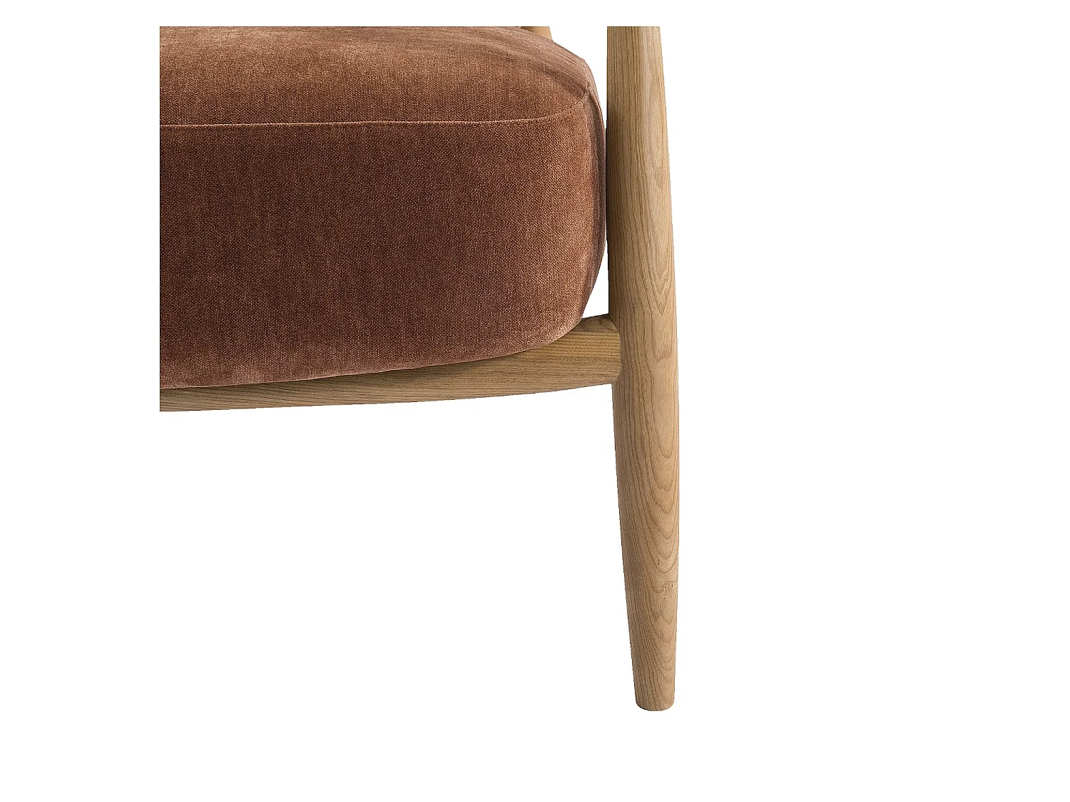 Habitat - Fauteuil en tissu et bois massif - Marron cuivré - Velika