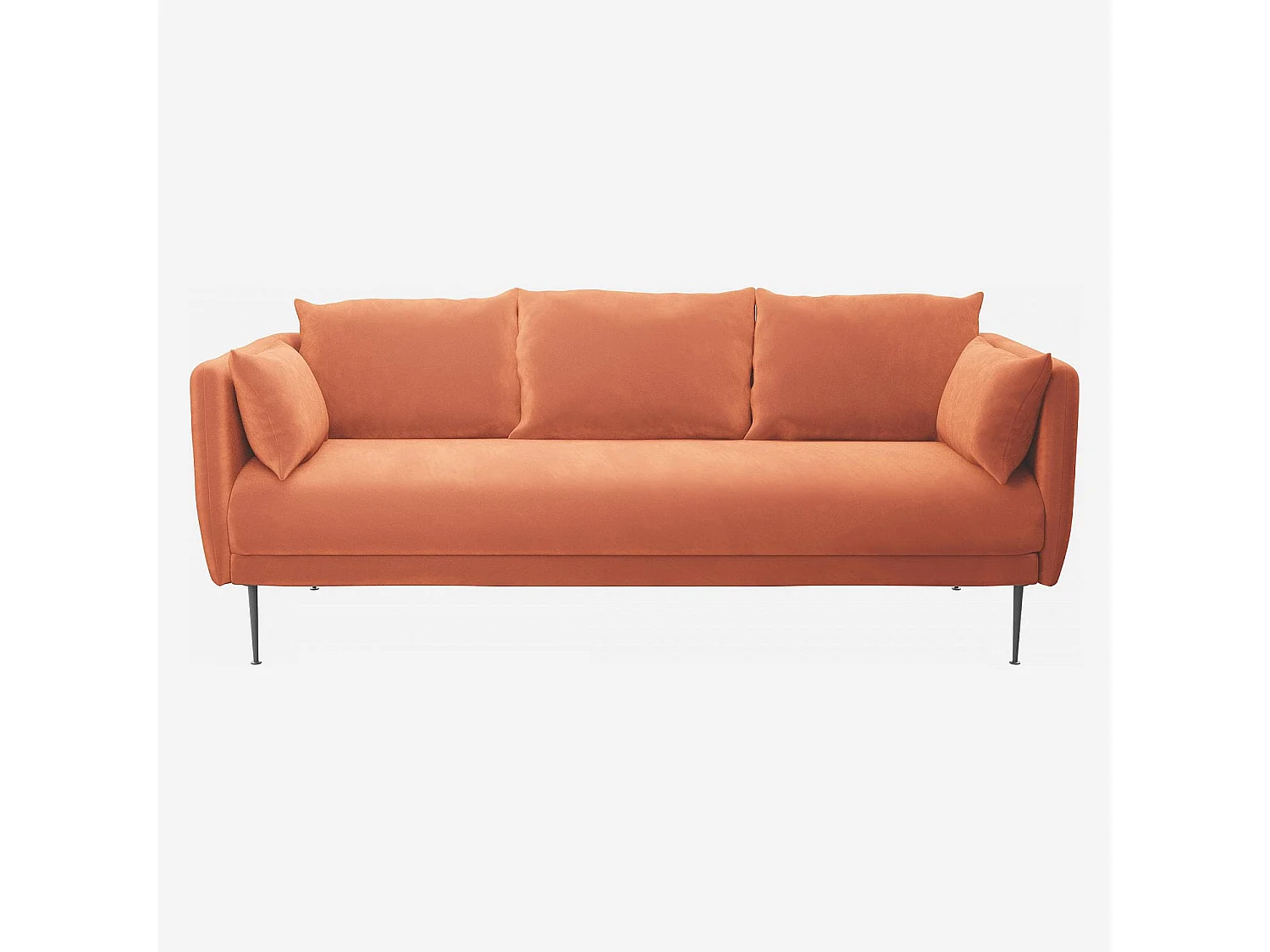 Habitat - Canapé 3 places en velours - Corail - Prague