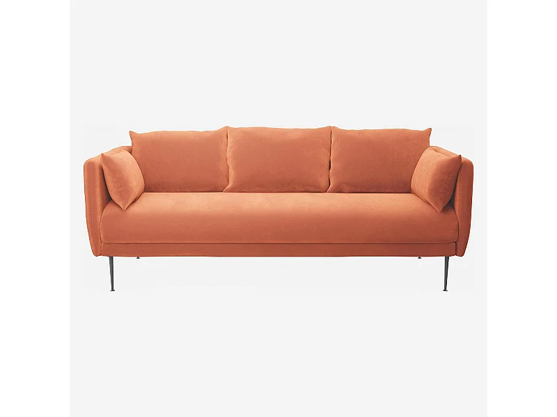 Habitat - Canapé 3 places en velours - Corail - Prague