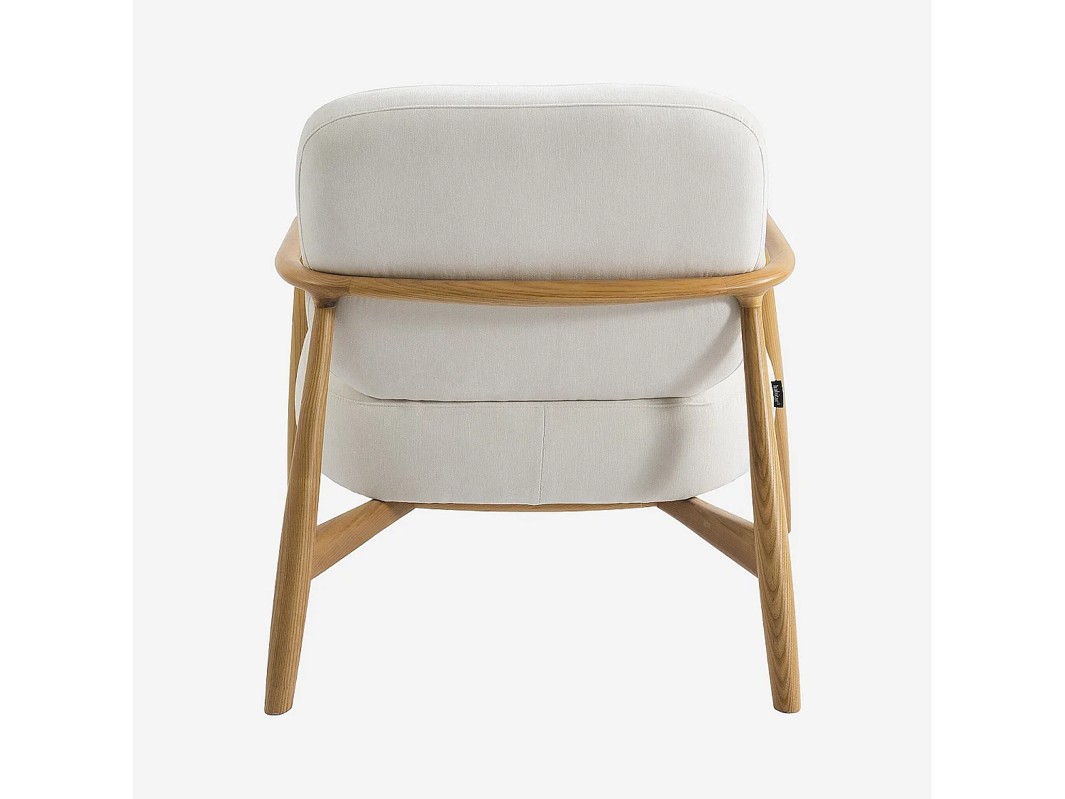 Habitat - Fauteuil en tissu et bois massif - Écru - Velika