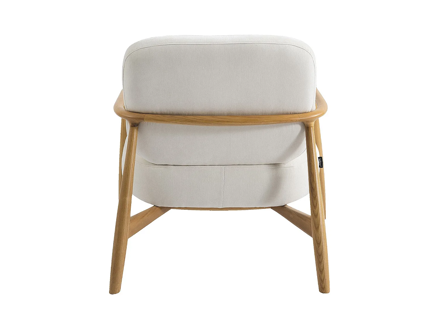 Habitat - Fauteuil en tissu et bois massif - Écru - Velika