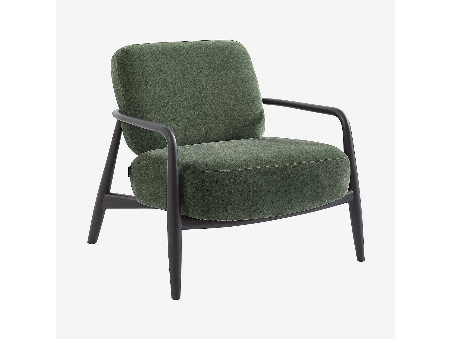 Habitat - Fauteuil en tissu et bois massif - Vert kaki - Velika