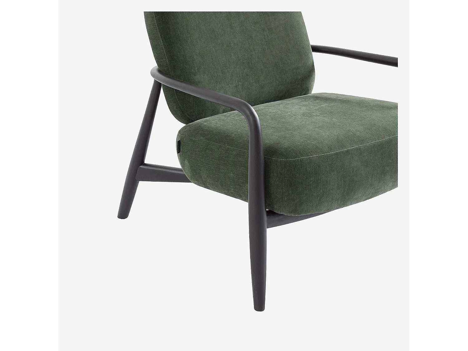 Habitat - Fauteuil en tissu et bois massif - Vert kaki - Velika