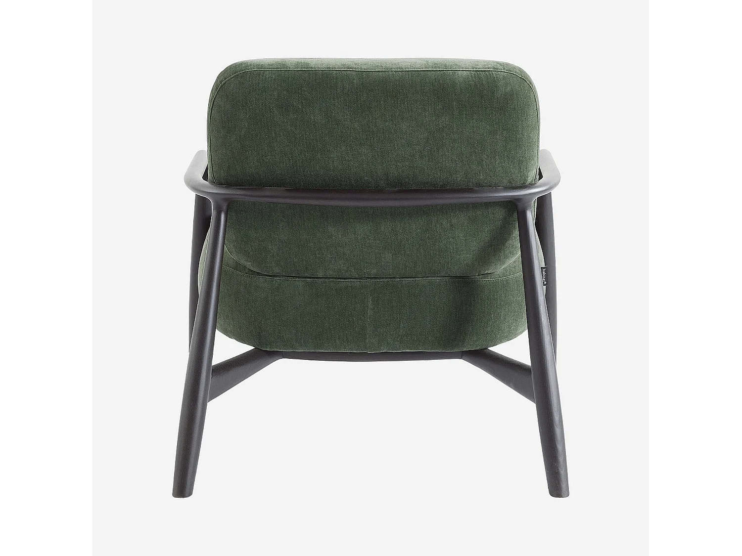 Habitat - Fauteuil en tissu et bois massif noir - Vert kaki - Velika