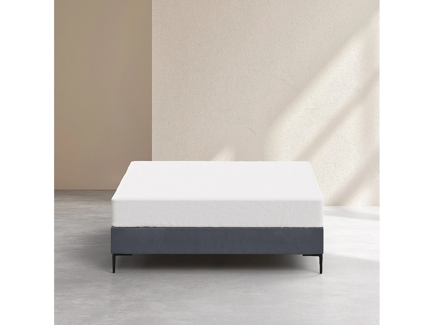 Sommier tapissier à lattes en tissu - 160 x 200 cm - Gris anthracite