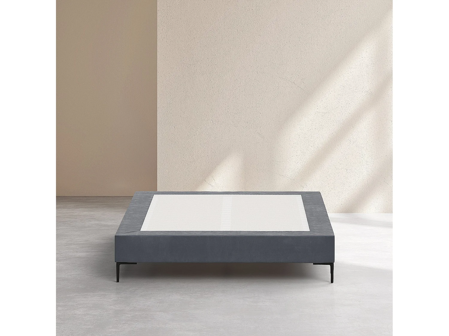 Sommier tapissier à lattes en tissu - 160 x 200 cm - Gris anthracite