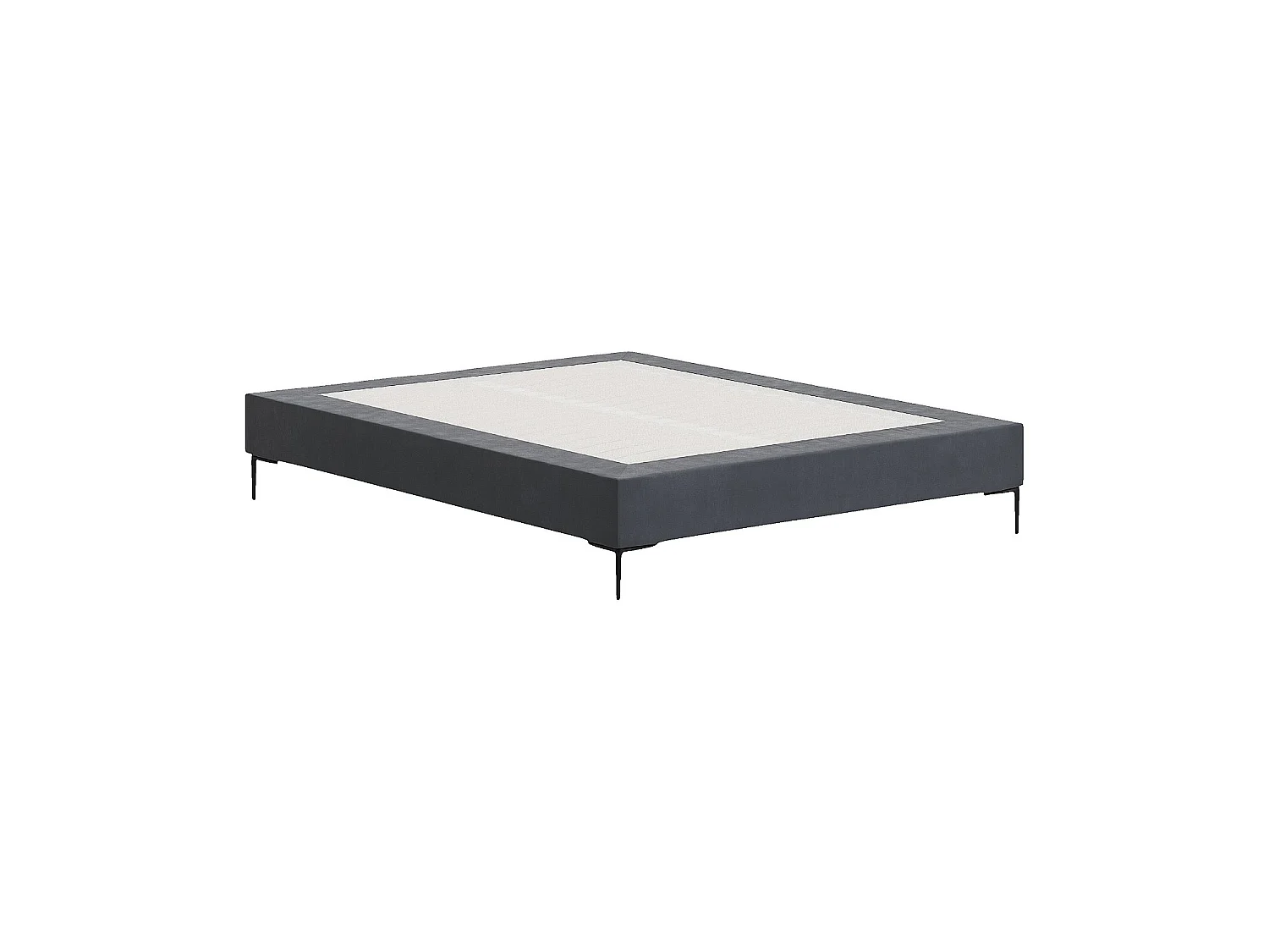 Habitat - Sommier tapissier à lattes en tissu - 160 x 200 cm - Gris anthracite - Nota
