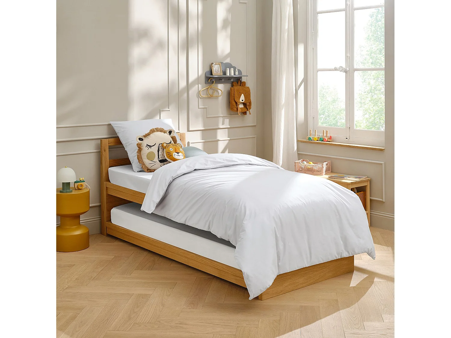 Housse de couette en percale de coton - 140 x 200 cm - Blanc
