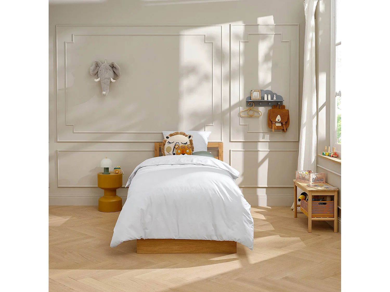 Housse de couette en percale de coton - 140 x 200 cm - Blanc