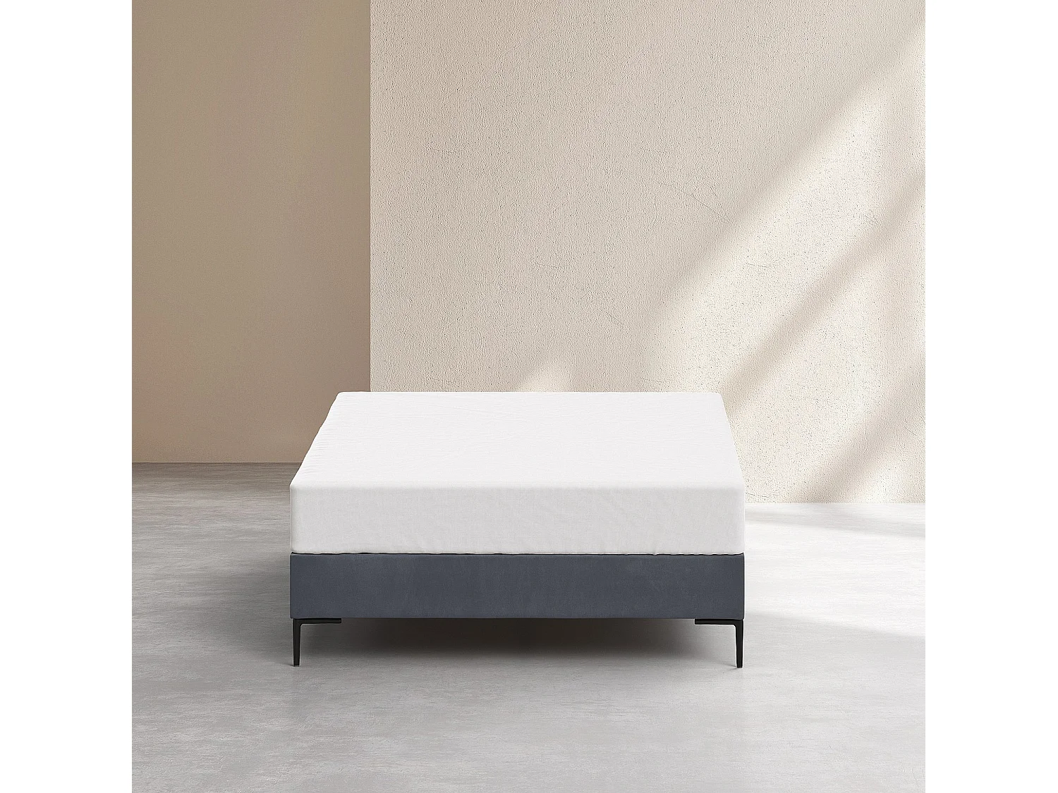 Sommier tapissier à lattes en tissu - 140 x 200 cm - Gris anthracite