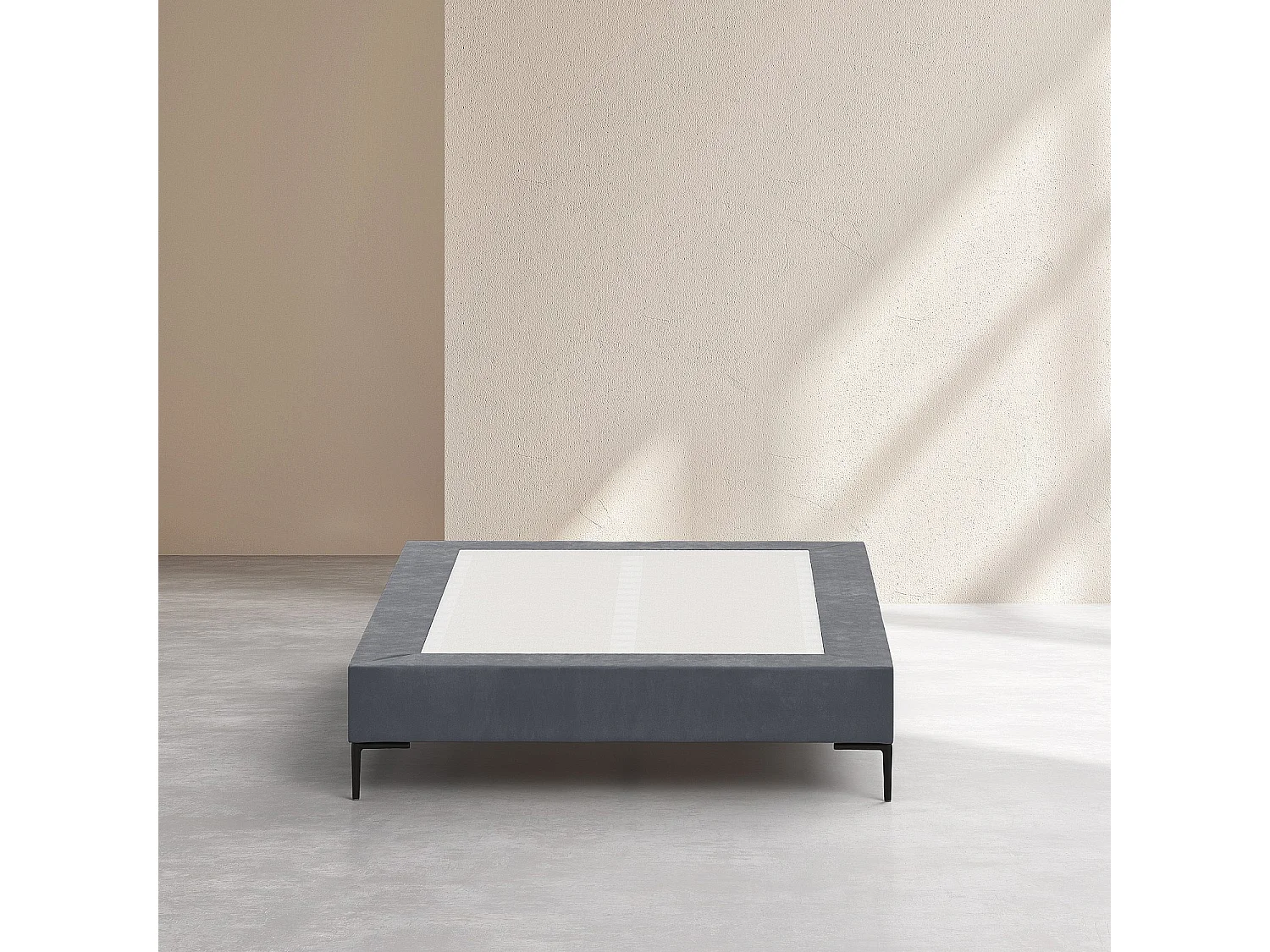Sommier tapissier à lattes en tissu - 140 x 200 cm - Gris anthracite