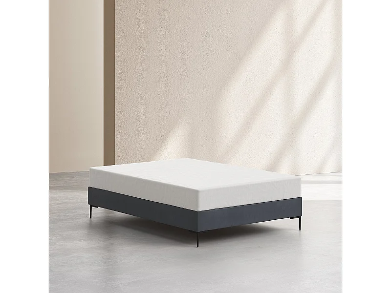 Habitat - Sommier tapissier à lattes en tissu - 140 x 200 cm - Gris anthracite - Nota