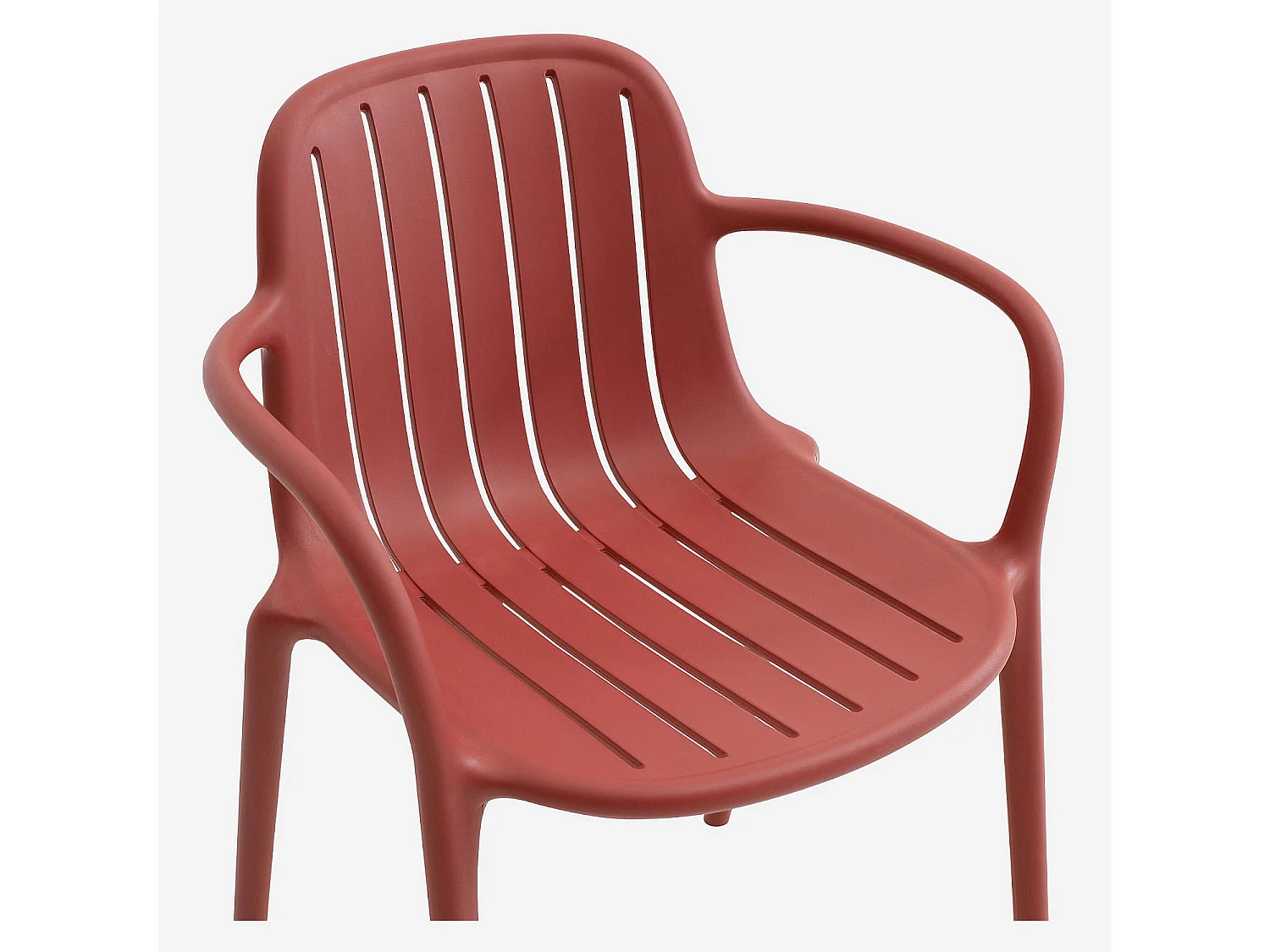 Lot de 2 chaises de jardin en polypropylène avec accoudoirs - Rouge parme